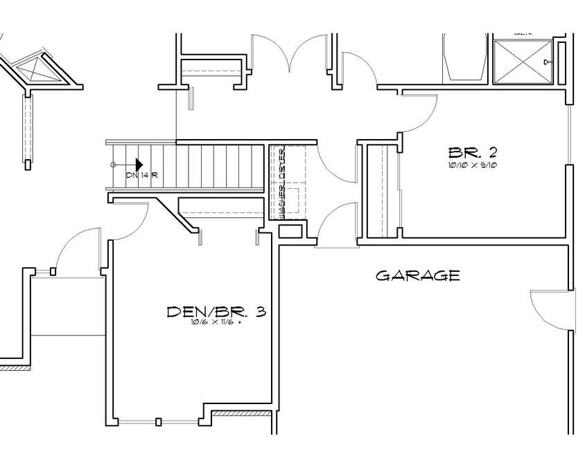Basement Stair Location image for Mascord Corrigan--Basement Stair Location