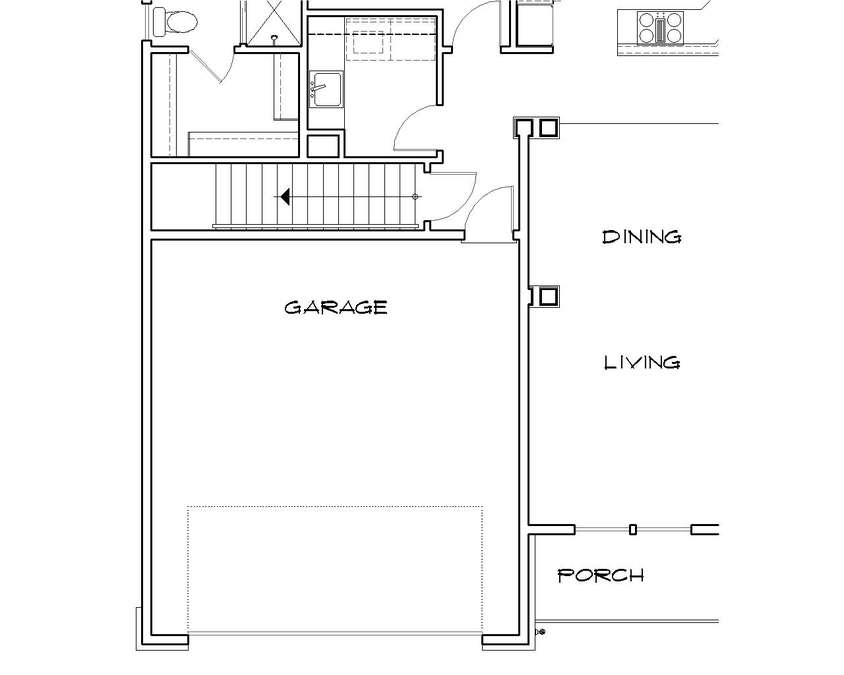 Basement Stair Location image for Mascord Garnet--Basement Stair Location