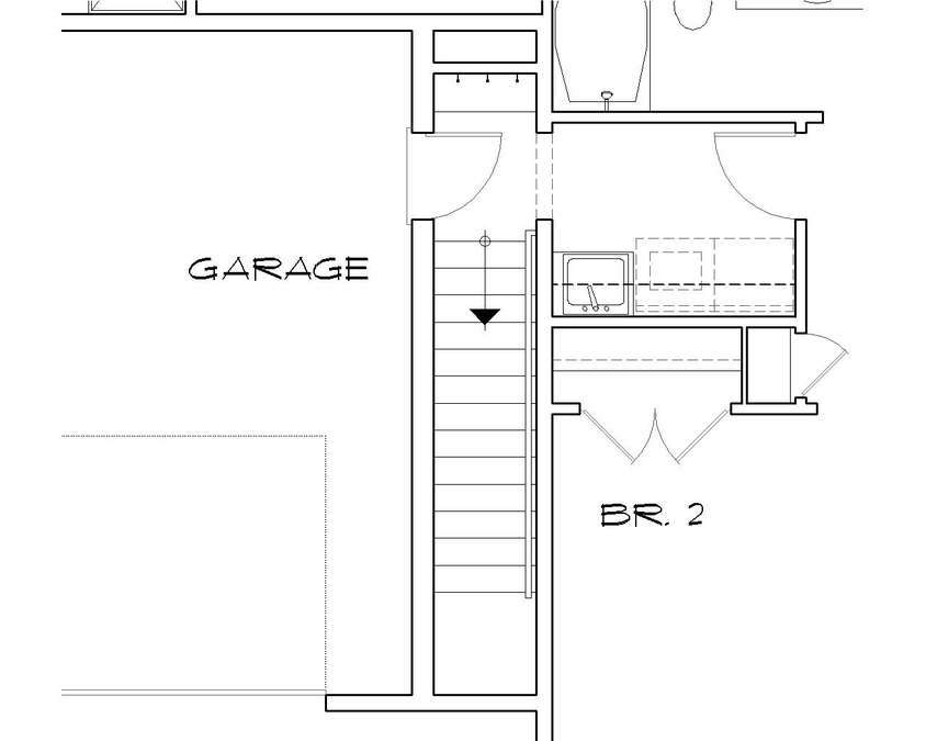 Basement Stair Location image for Mascord Glenview--Basement Stair Location