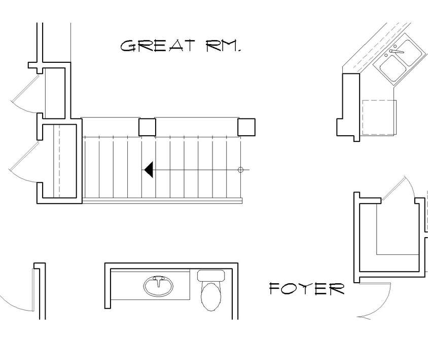 Basement Stair Location image for Mascord Lindley--Basement Stair Location