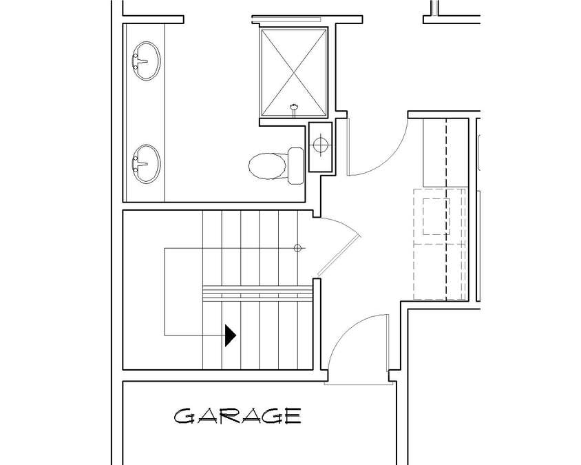 Basement Stair Location image for Mascord Northwood--Basement Stair Location