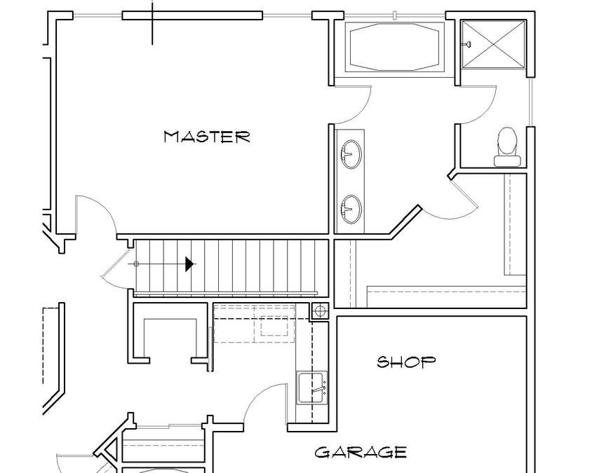 Basement Stair Location image for Mascord Blackburn--Basement Stair Location