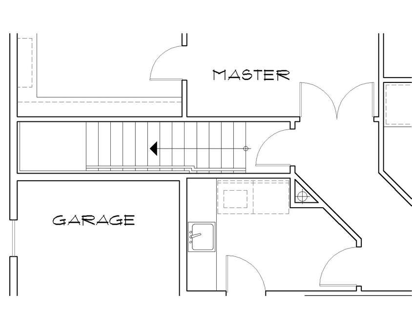 Basement Stair Location image for Mascord Saratoga--Basement Stair Location