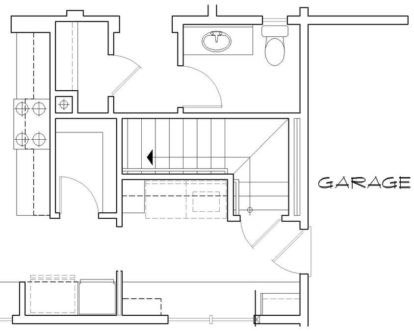 Basement Stair Location image for Mascord Alberg--Basement Stair Location