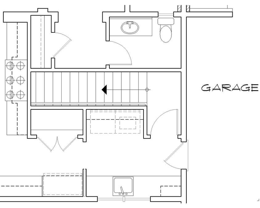 Basement Stair Location image for Mascord Harriet--Basement Stair Location