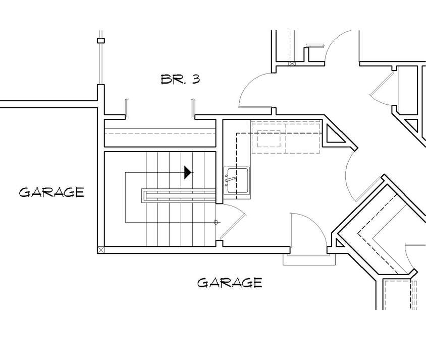 Basement Stair Location image for Mascord Harlan--Basement Stair Location