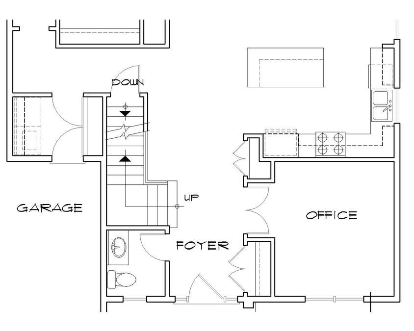 Basement Stair Location image for Mascord Ellwood--Basement Stair Location