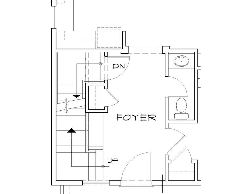 Basement Stair Location image for Mascord Darlington--Basement Stair Location