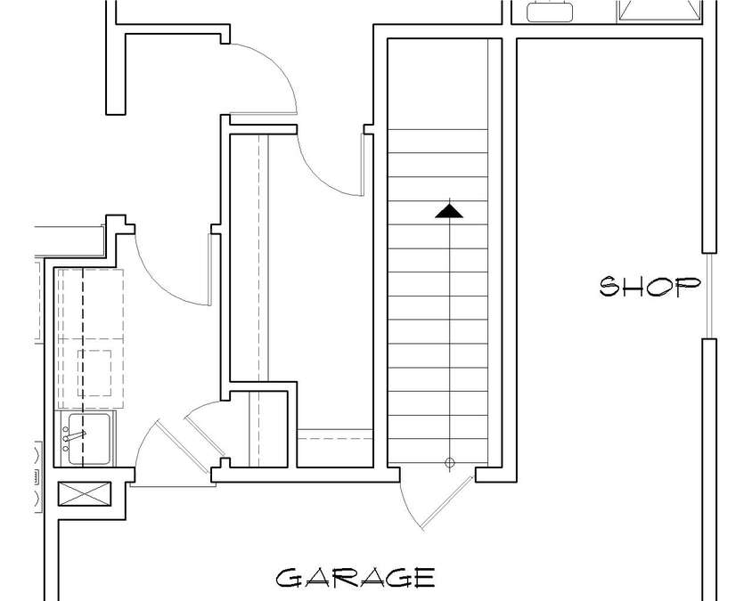Basement Stair Location image for Mascord Greenspire--Basement Stair Location