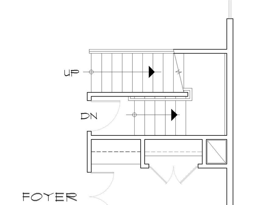 Basement Stair Location image for Mascord Dinsmore--Basement Stair Location