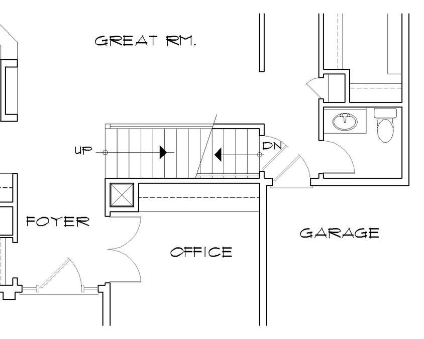 Basement Stair Location image for Mascord Hannah--Basement Stair Location