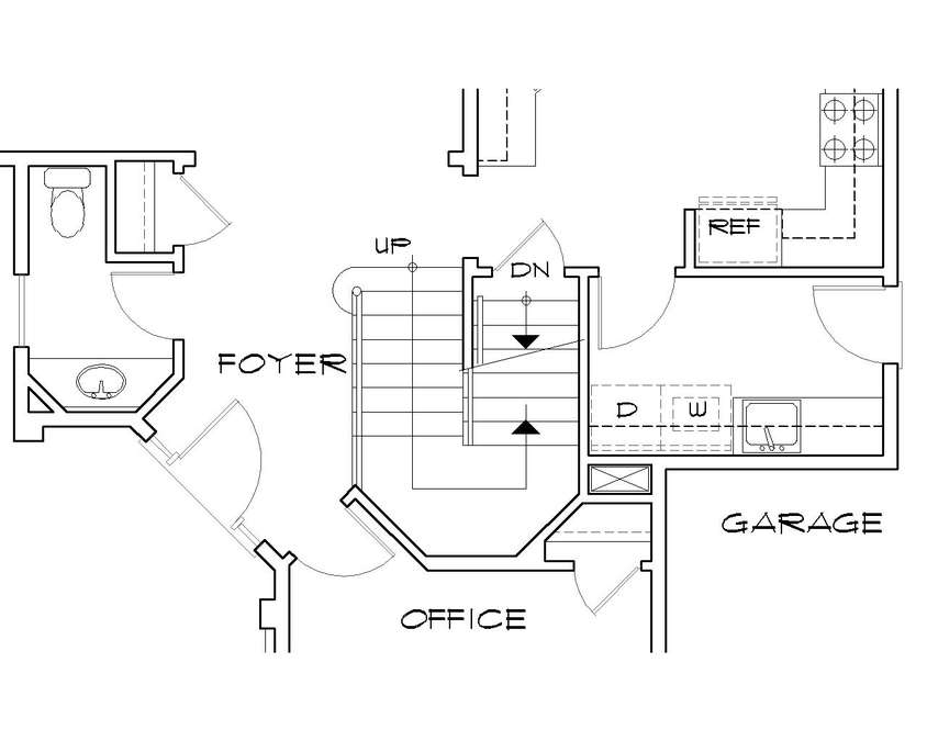 Basement Stair Location image for Mascord Hillsboro--Basement Stair Location