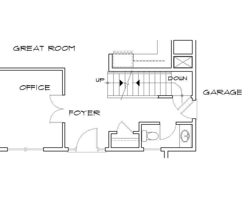 Basement Stair Location image for Mascord Roland--Basement Stair Location