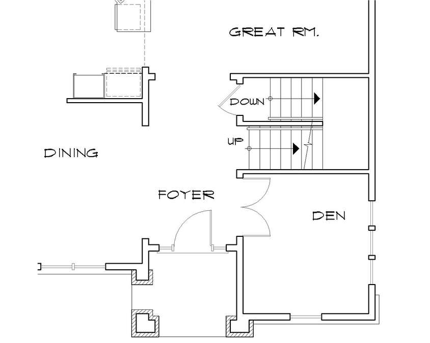 Basement Stair Location image for Mascord Dearborn--Basement Stair Location