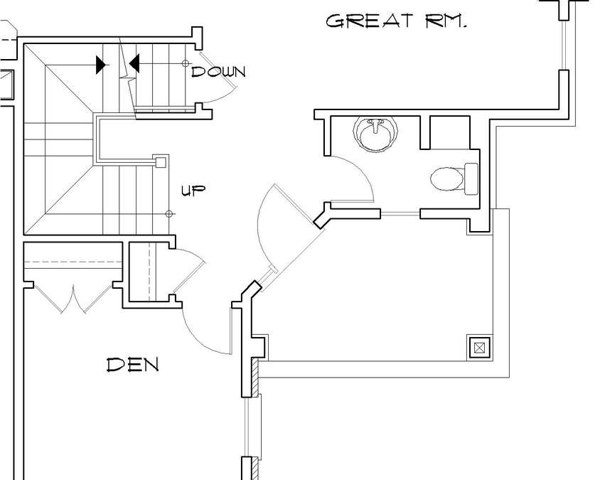 Basement Stair Location image for Mascord Gaylord--Basement Stair Location