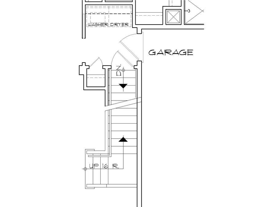 Basement Stair Location image for Mascord Fairfield--Basement Stair Location