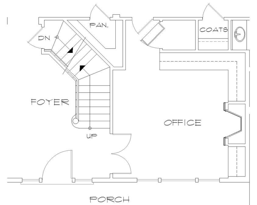 Basement Stair Location image for Mascord Vicksburg--Basement Stair Location