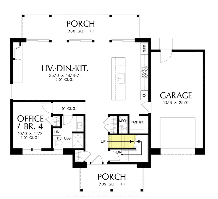 Basement Stair Location image for Mascord Carlsbad--Basement Stair Location