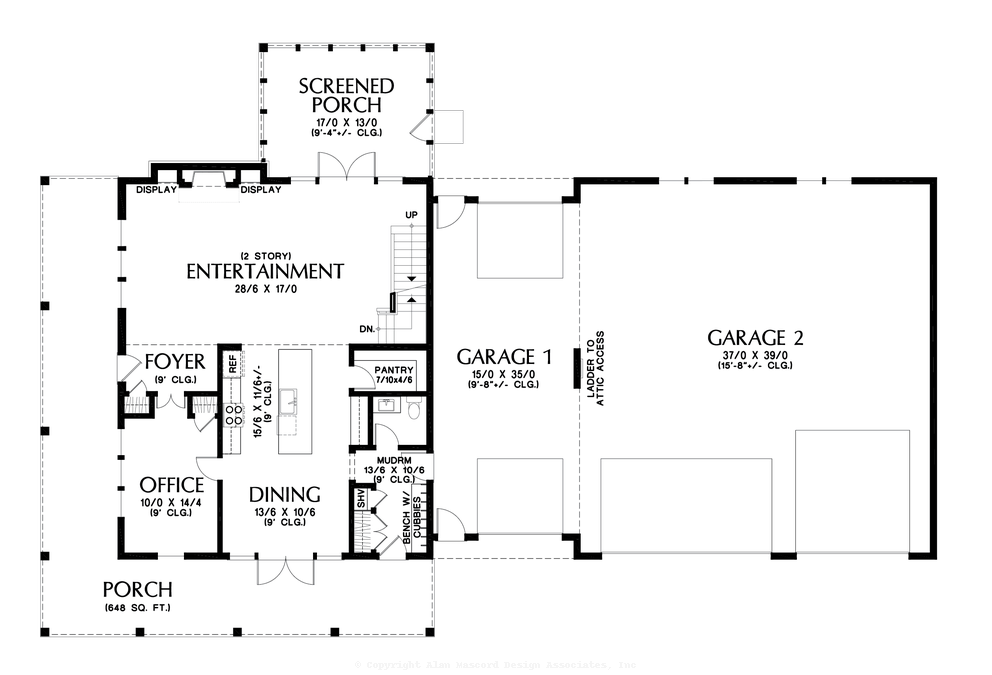 Basement Stair Location image for Mascord Maplewood Barn-Great Barndo with Wrap Around Porch and Plenty of Entertaining Space-Basement Stair Location