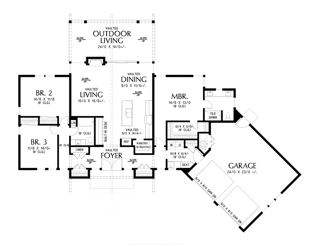 Two Car Angled Garage to Mascord Willow Sky-Breathtaking views, inside and out-Two Car Angled Garage