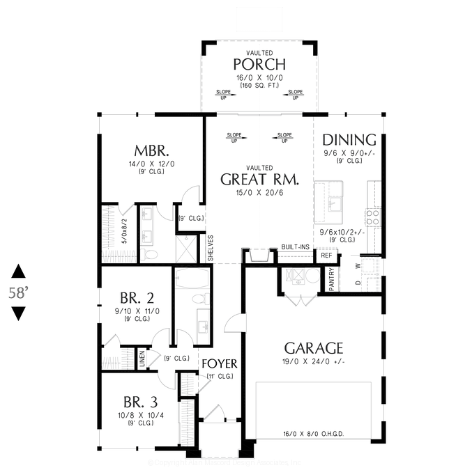 Main Floor Plan image for Mascord Mill End Park-Blends Style with Simplicity-Main Floor Plan