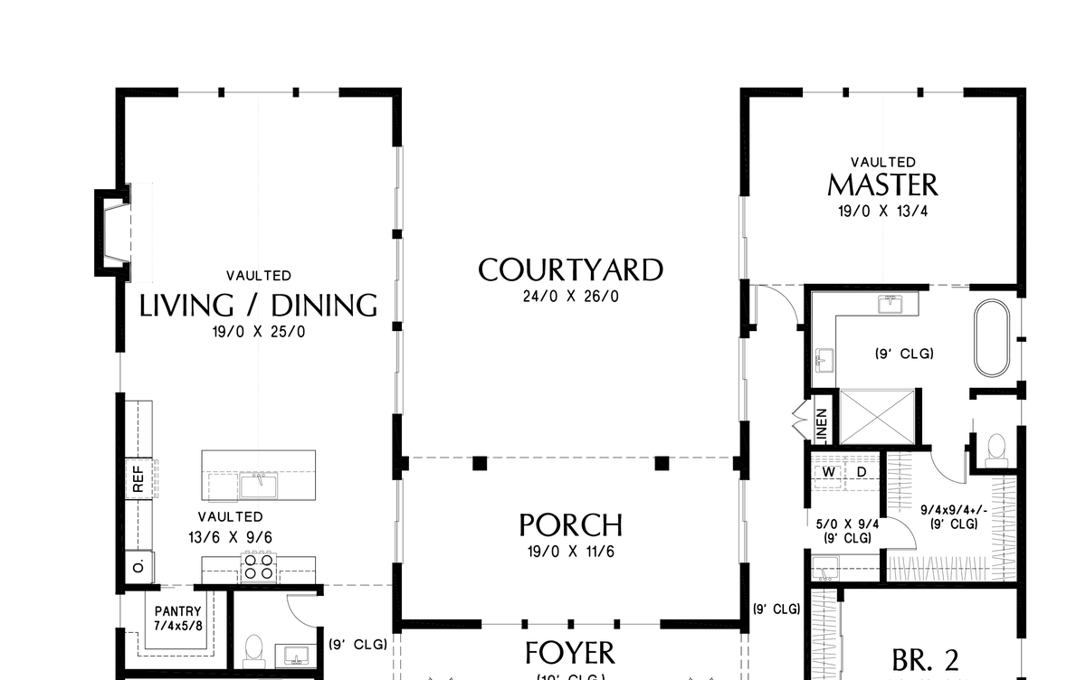 Designed for Views to Mascord Conrod-Private Courtyard Living-Designed for Views