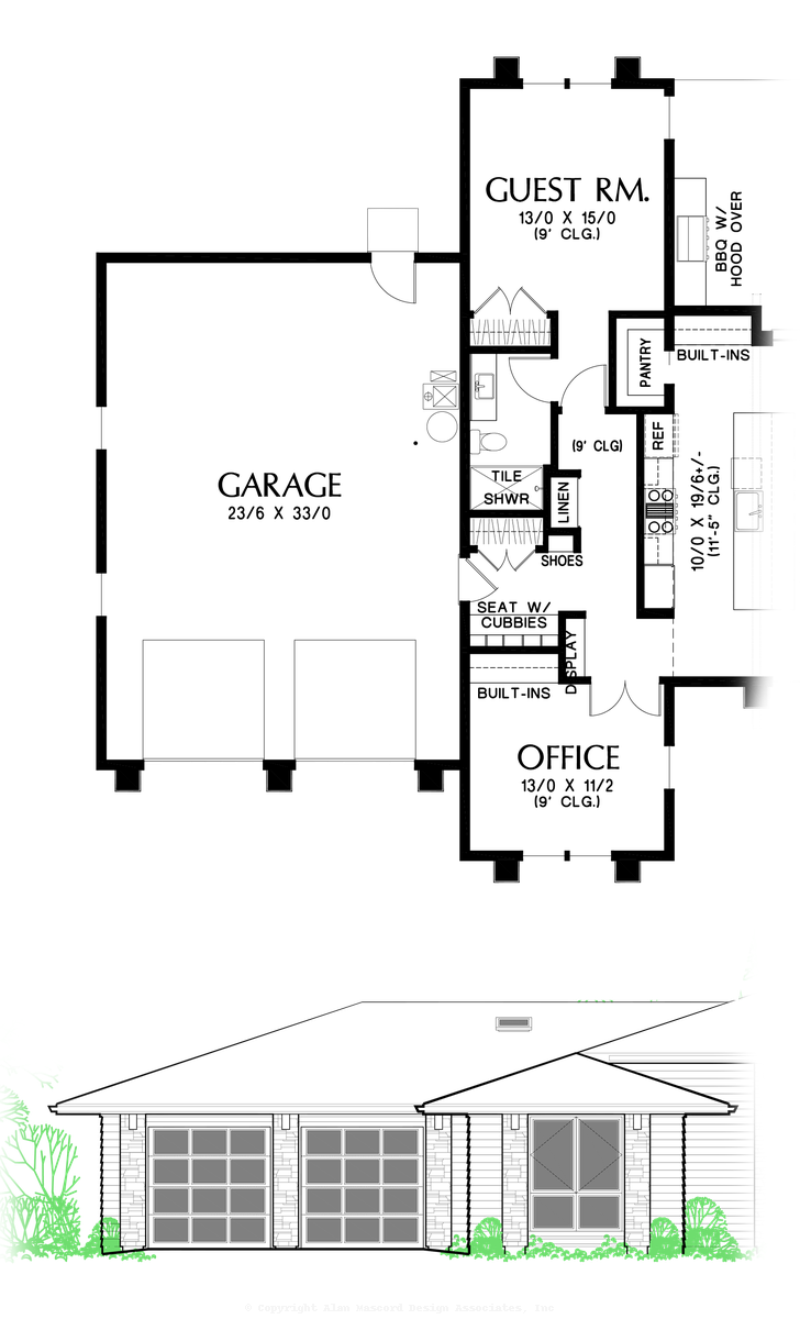 Front Facing 2 Car Garage to Mascord Clarksville--Front Facing 2 Car Garage